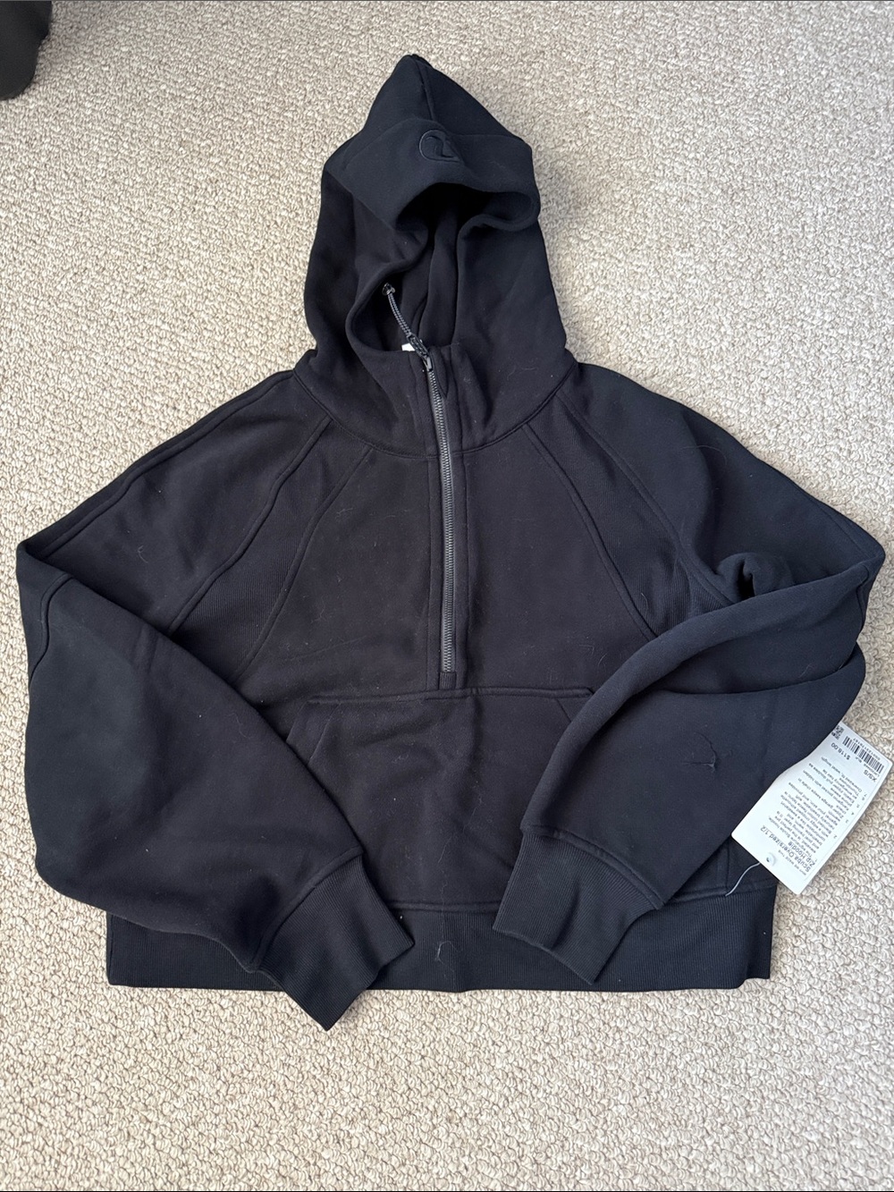 lululemon athletica Black Scuba oversized 1/2 Zip Hooded Pullover